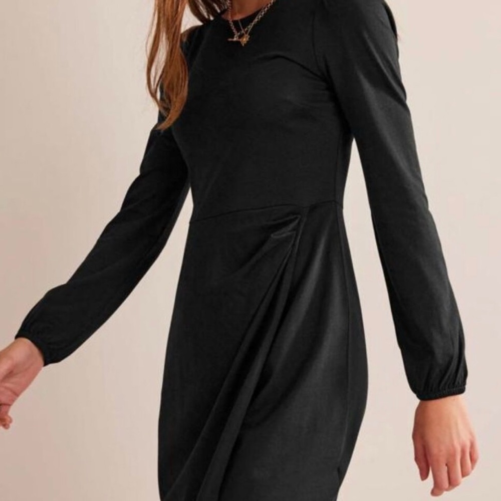 Boden Black Wrap Effect Mini Dress size 8